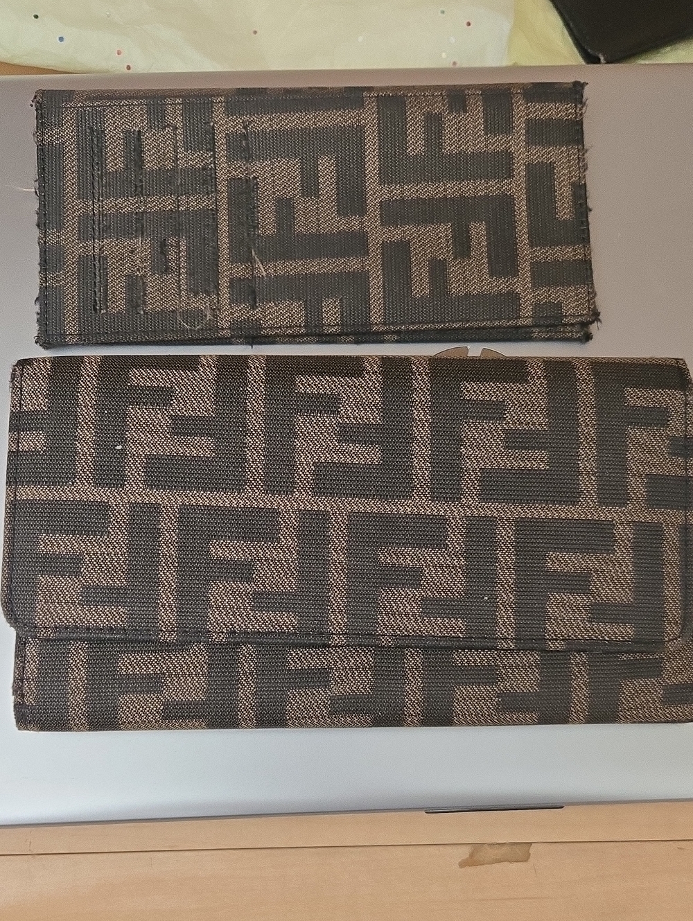 Fendi Brown and Black FF Monogram Continental Wallet